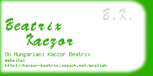 beatrix kaczor business card